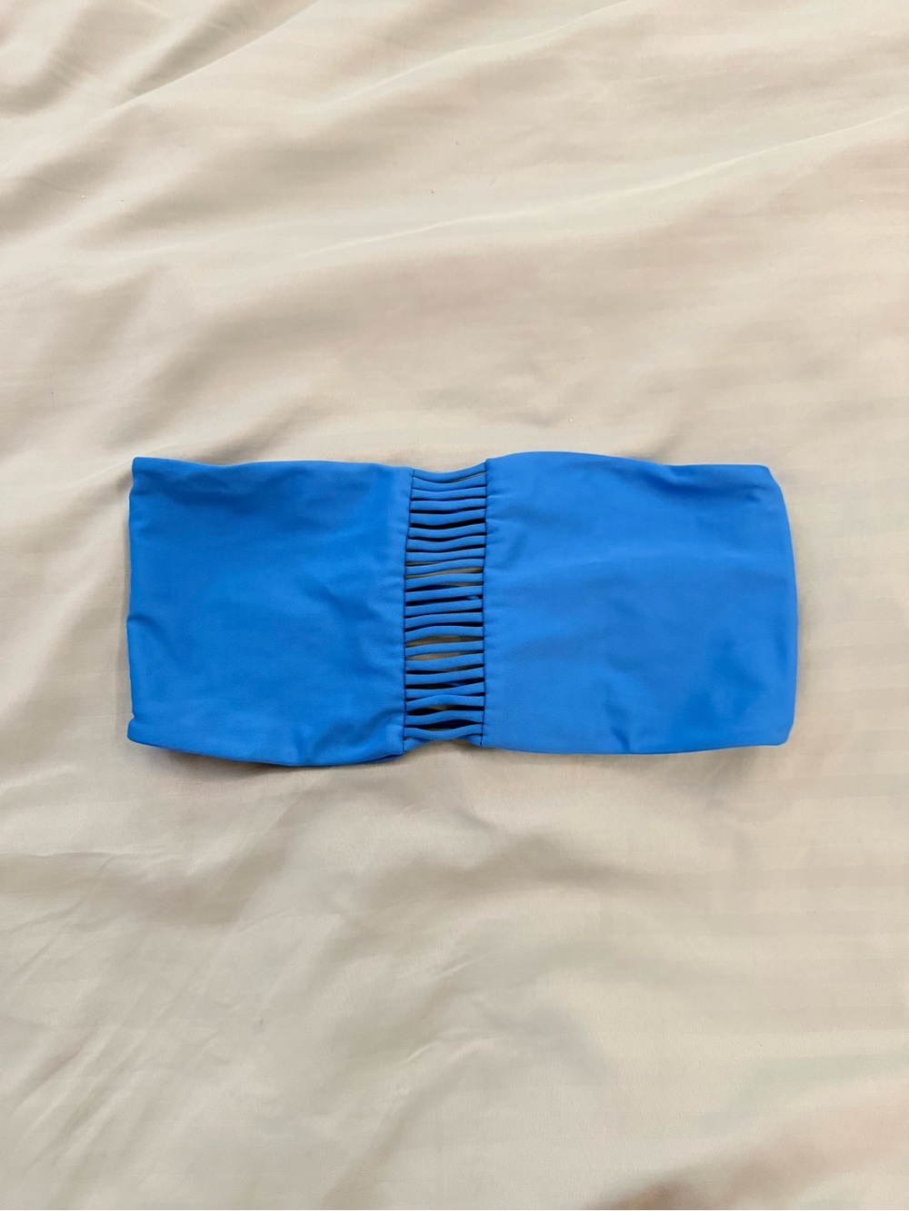Mikoh Blue Bandeau Swim Top with Center Cutout
